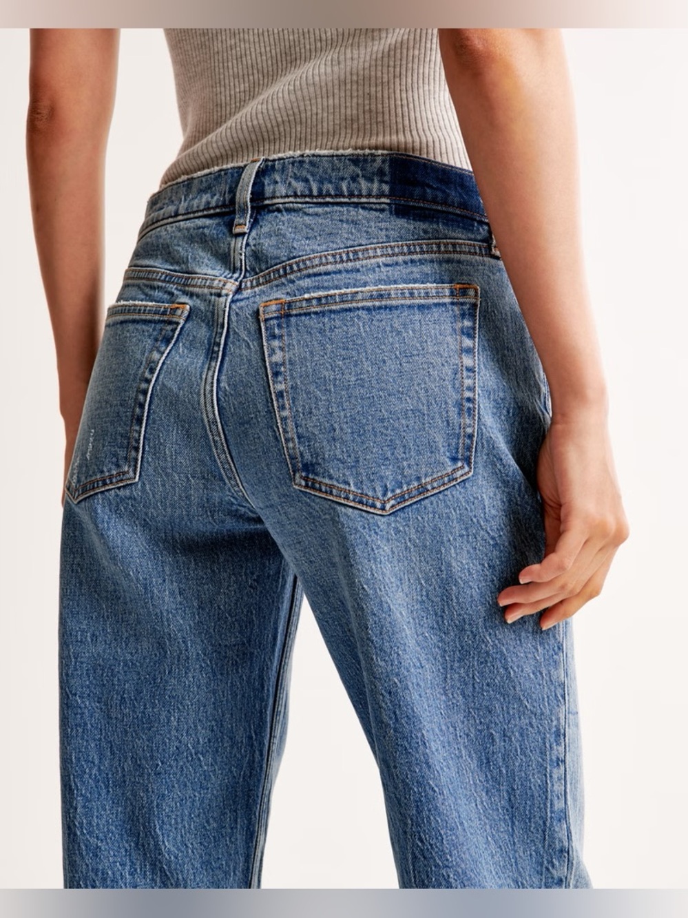 Abercrombie & Fitch 90s Low Rise Baggy Jean Medium Distressed Wash (4 Regular)